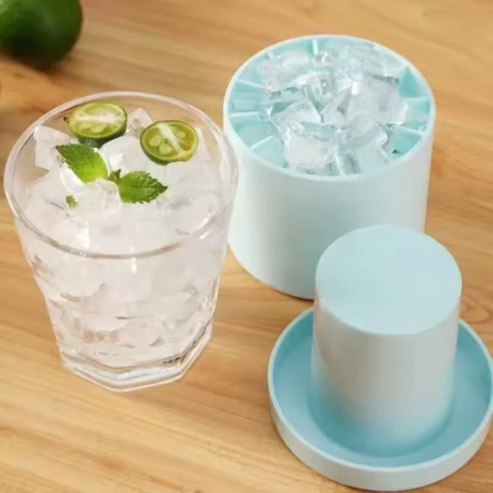 Lidded Silicone Ice Mold With Stackable Design For Easy Ice Making