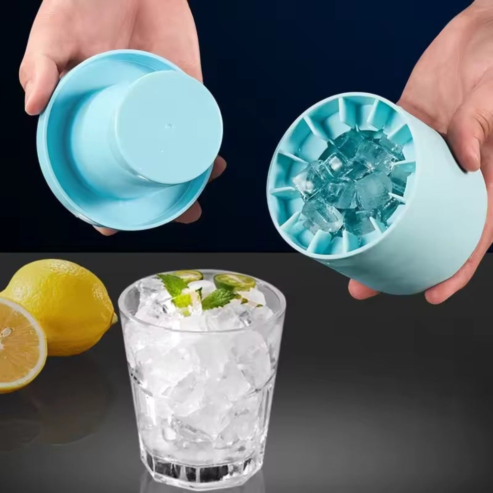 Lidded Silicone Ice Mold With Stackable Design For Easy Ice Making