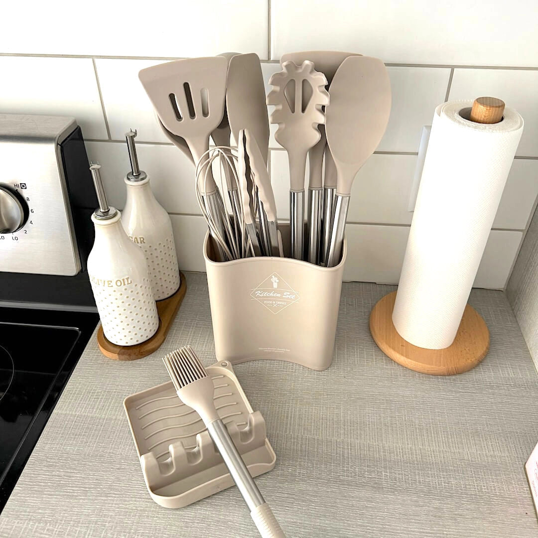 Versatile Silicone Utensil Set With 12 Essential Tools Heat Resistant And Nonstick