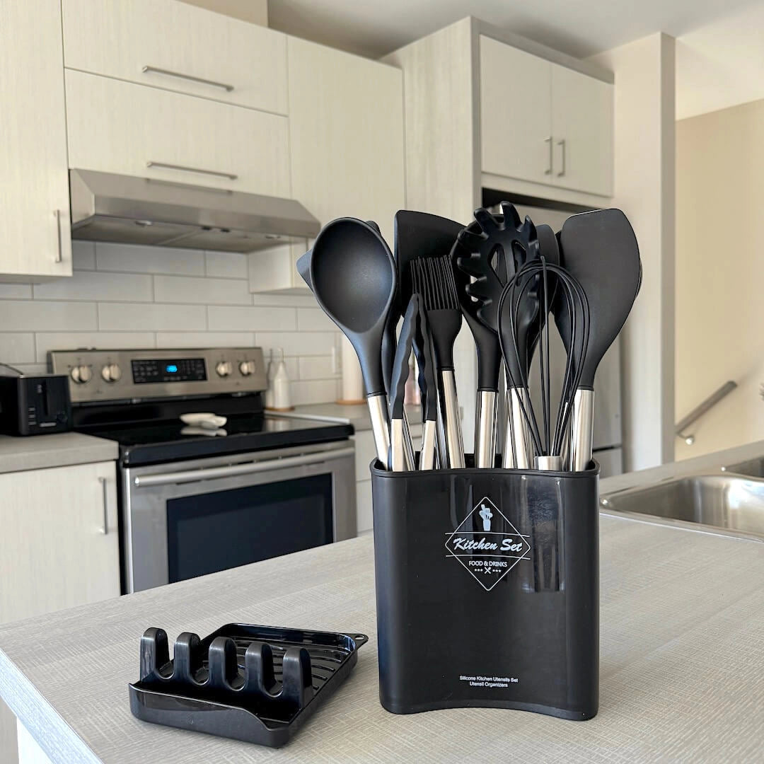 Versatile Silicone Utensil Set With 12 Essential Tools Heat Resistant And Nonstick