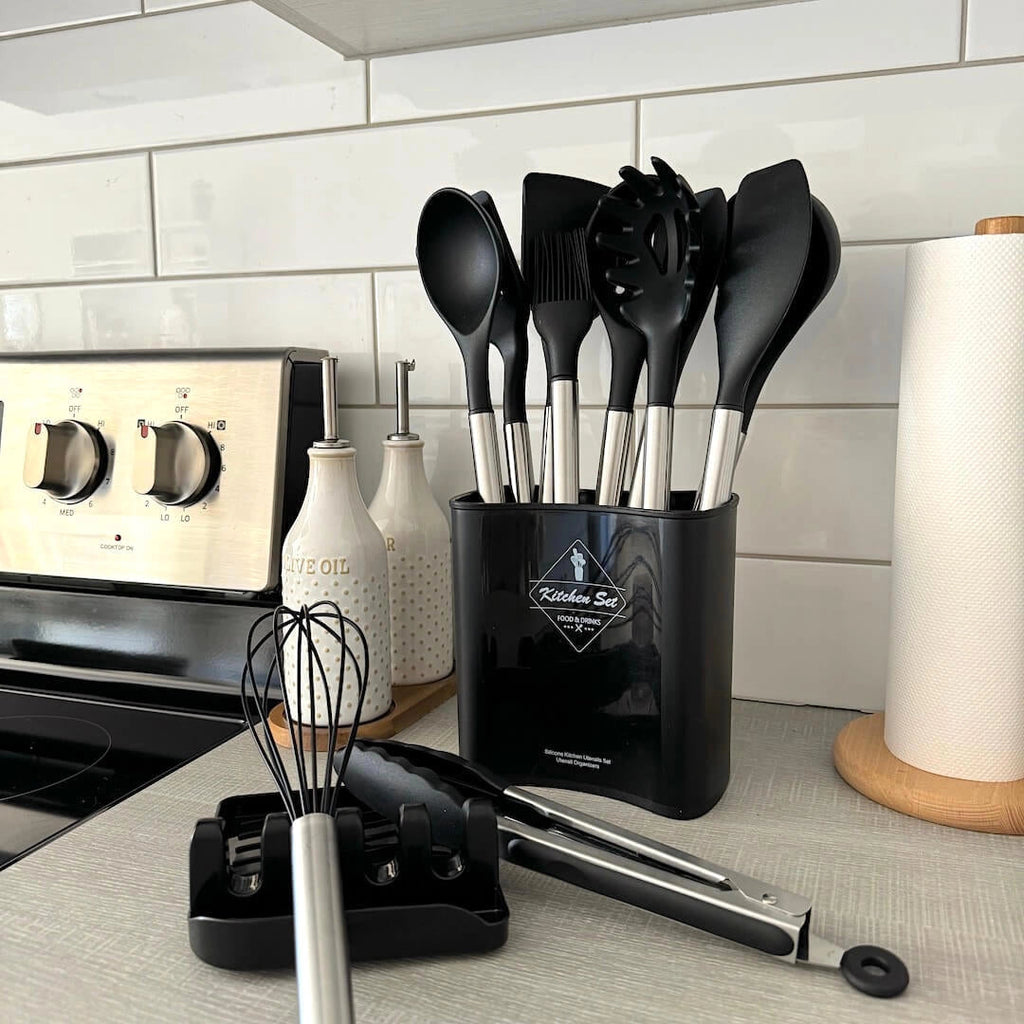 Versatile Silicone Utensil Set With 12 Essential Tools Heat Resistant And Nonstick