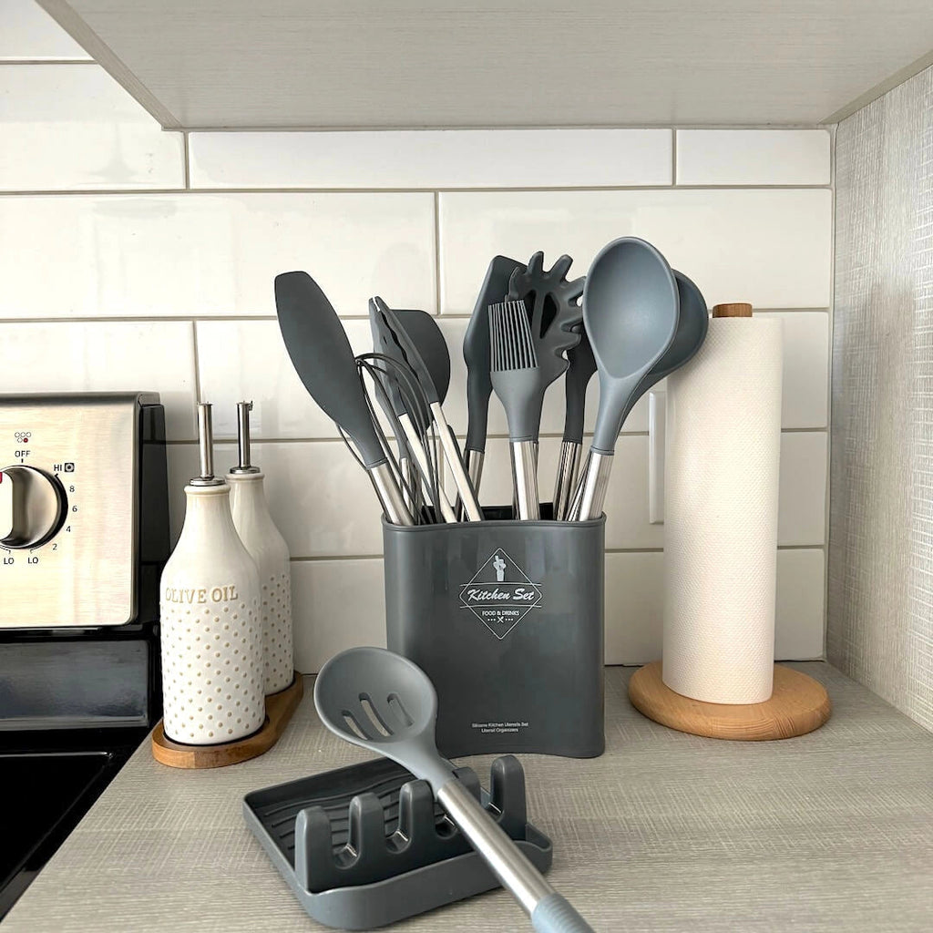 Versatile Silicone Utensil Set With 12 Essential Tools Heat Resistant And Nonstick