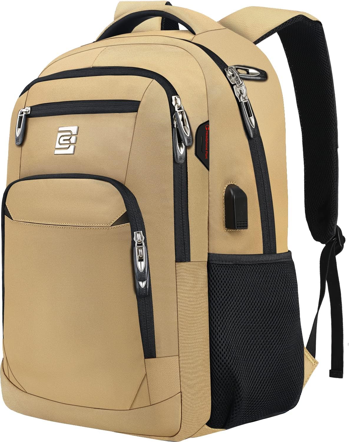 Slim Laptop Backpack With USB Charging And Anti-Theft Pocket, Water-Resistant Travel Tech
