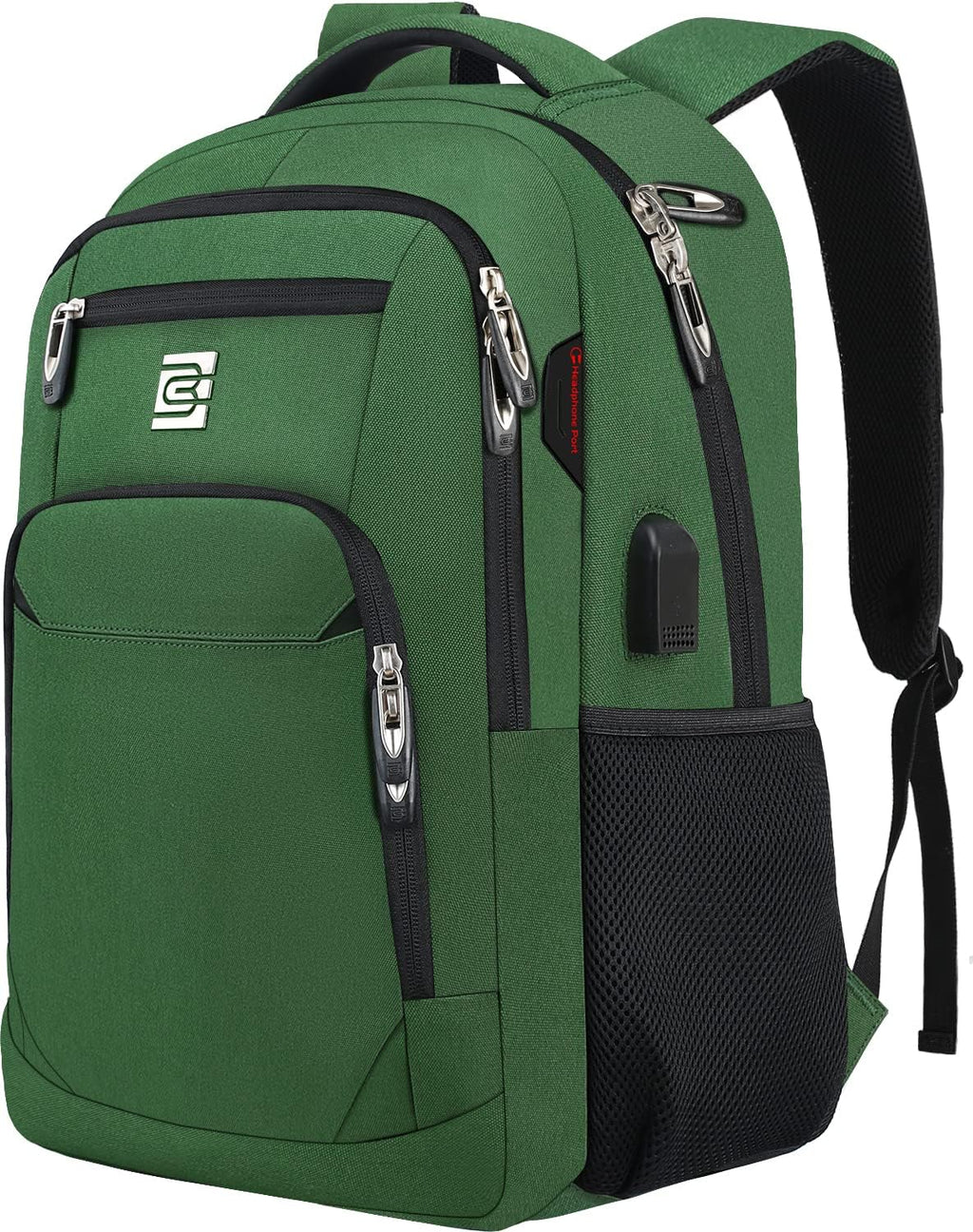 Slim Laptop Backpack With USB Charging And Anti-Theft Pocket, Water-Resistant Travel Tech