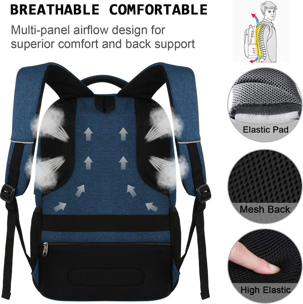 Slim Laptop Backpack With USB Charging And Anti-Theft Pocket, Water-Resistant Travel Tech