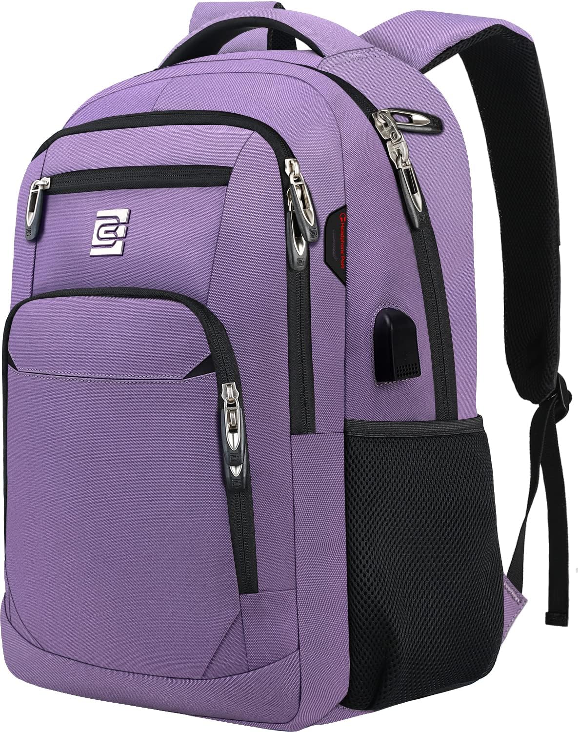 Slim Laptop Backpack With USB Charging And Anti-Theft Pocket, Water-Resistant Travel Tech