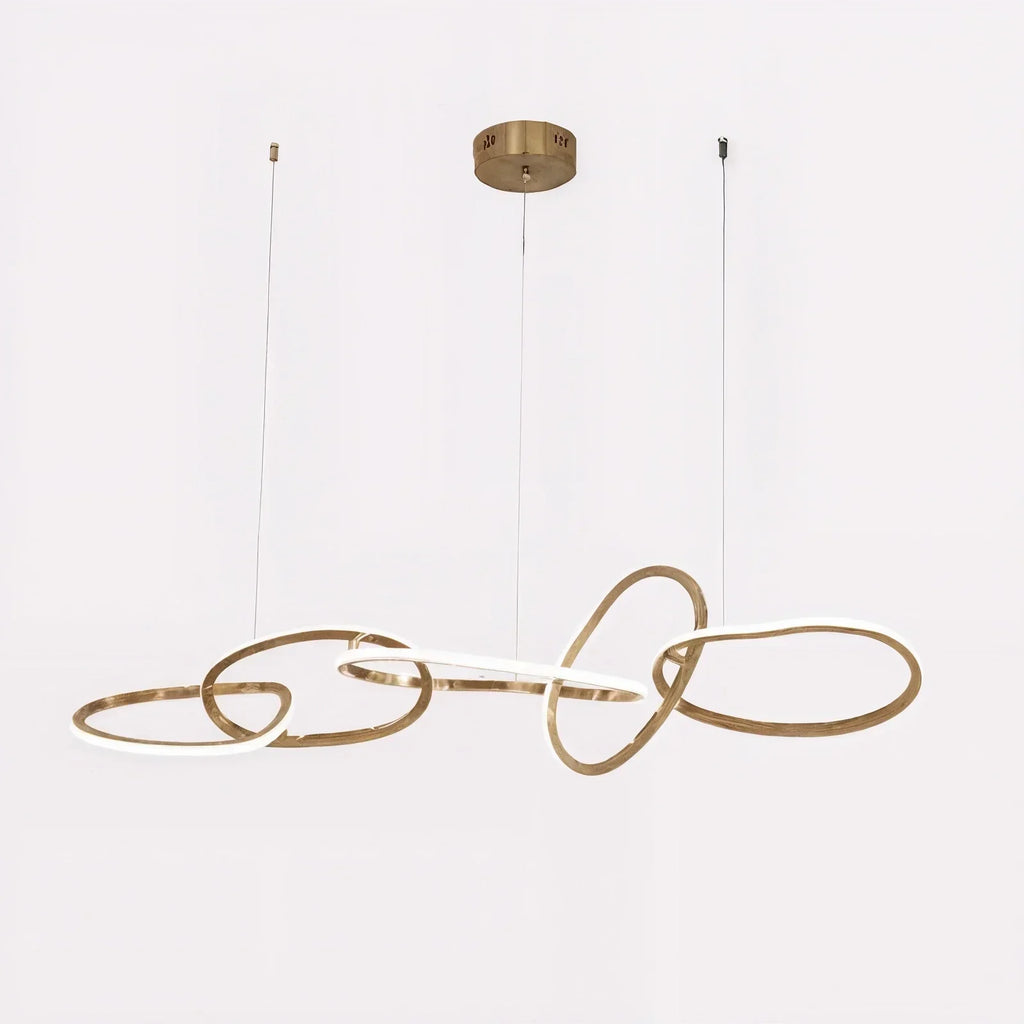 Veslira Oval Floating LED Chandelier For Modern Living Rooms