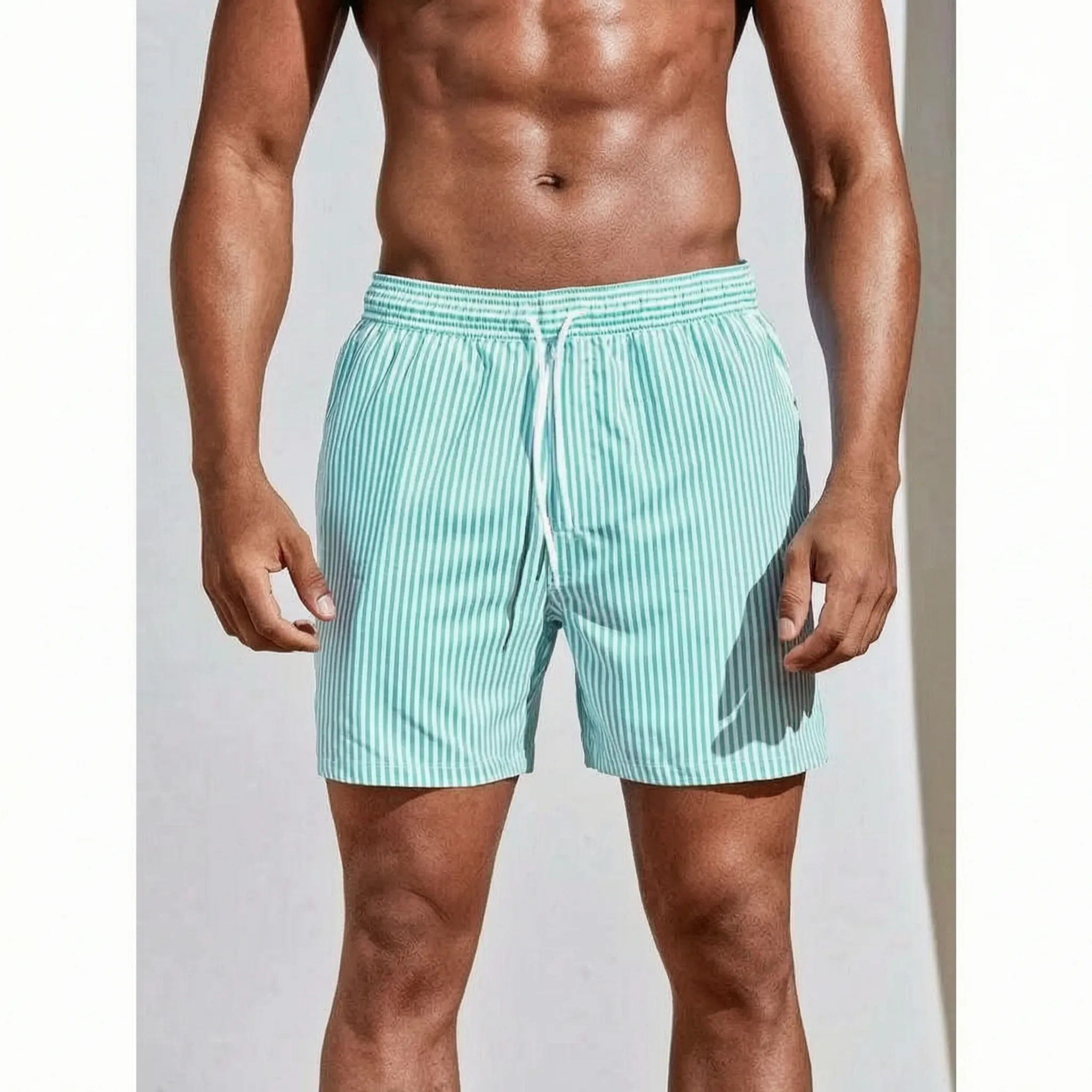 Striped Summer Swimming Trunks -  Poolside Lounging - Ormexis