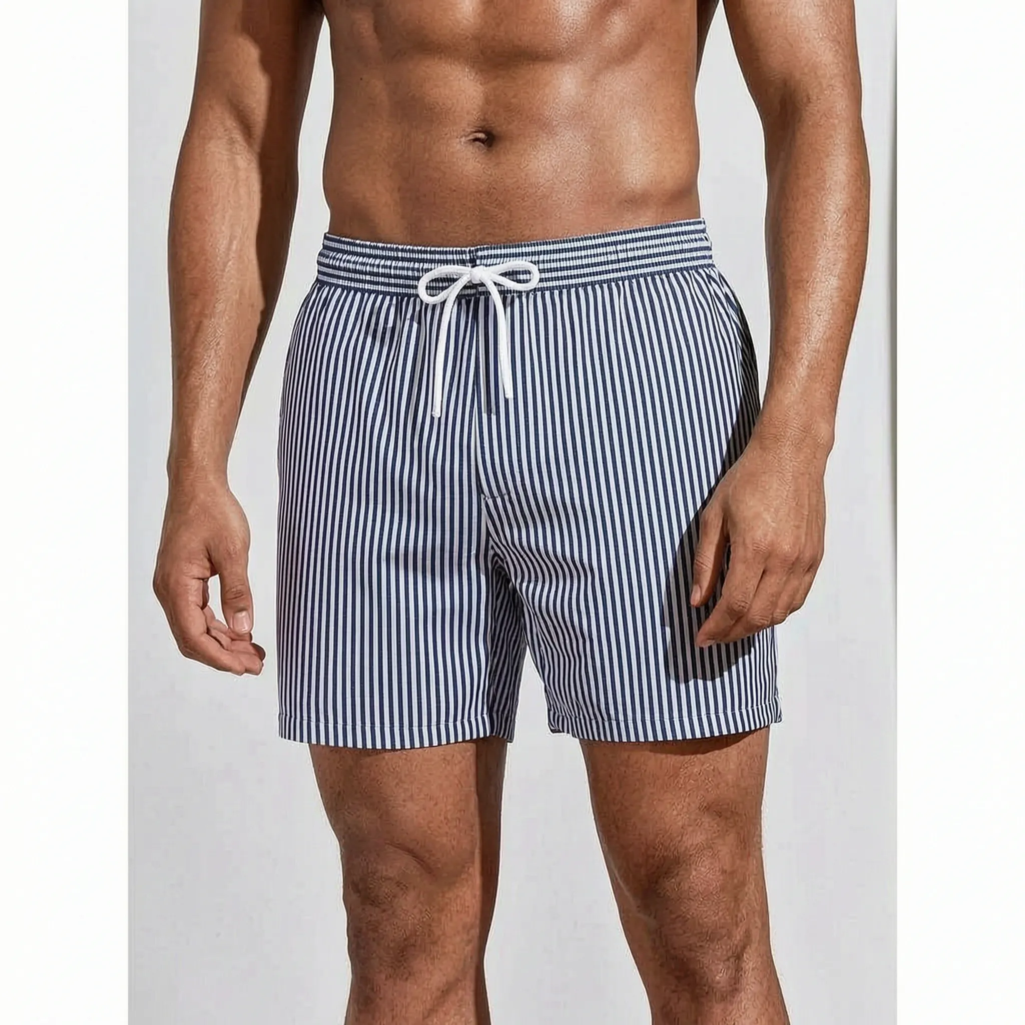 Striped Summer Swimming Trunks -  Poolside Lounging - Ormexis