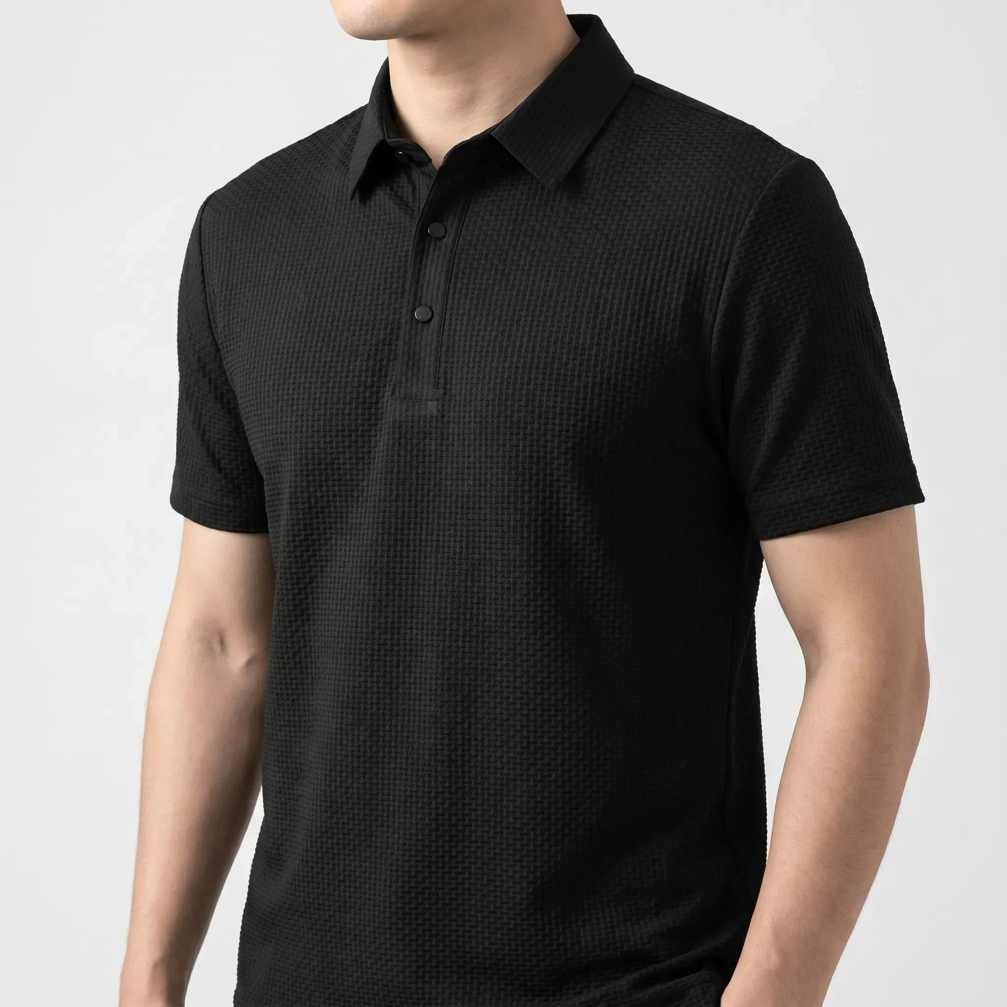 Textured Knit Men's Polo Shirt -  Relaxed Office Wear - Ormexis