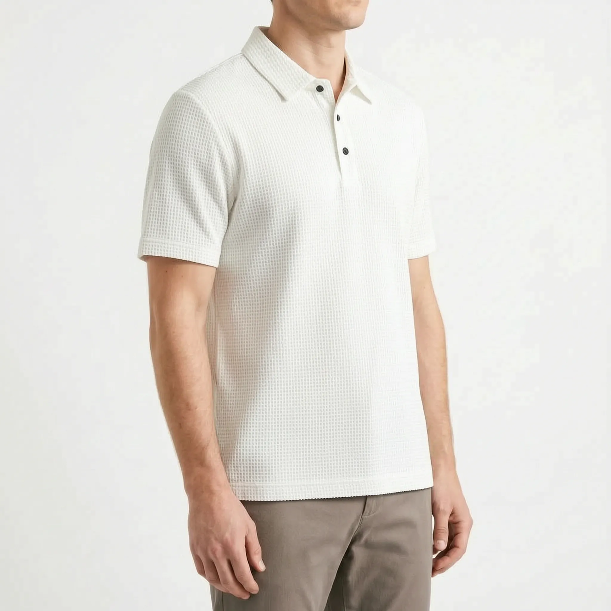 Textured Knit Men's Polo Shirt -  Relaxed Office Wear - Ormexis