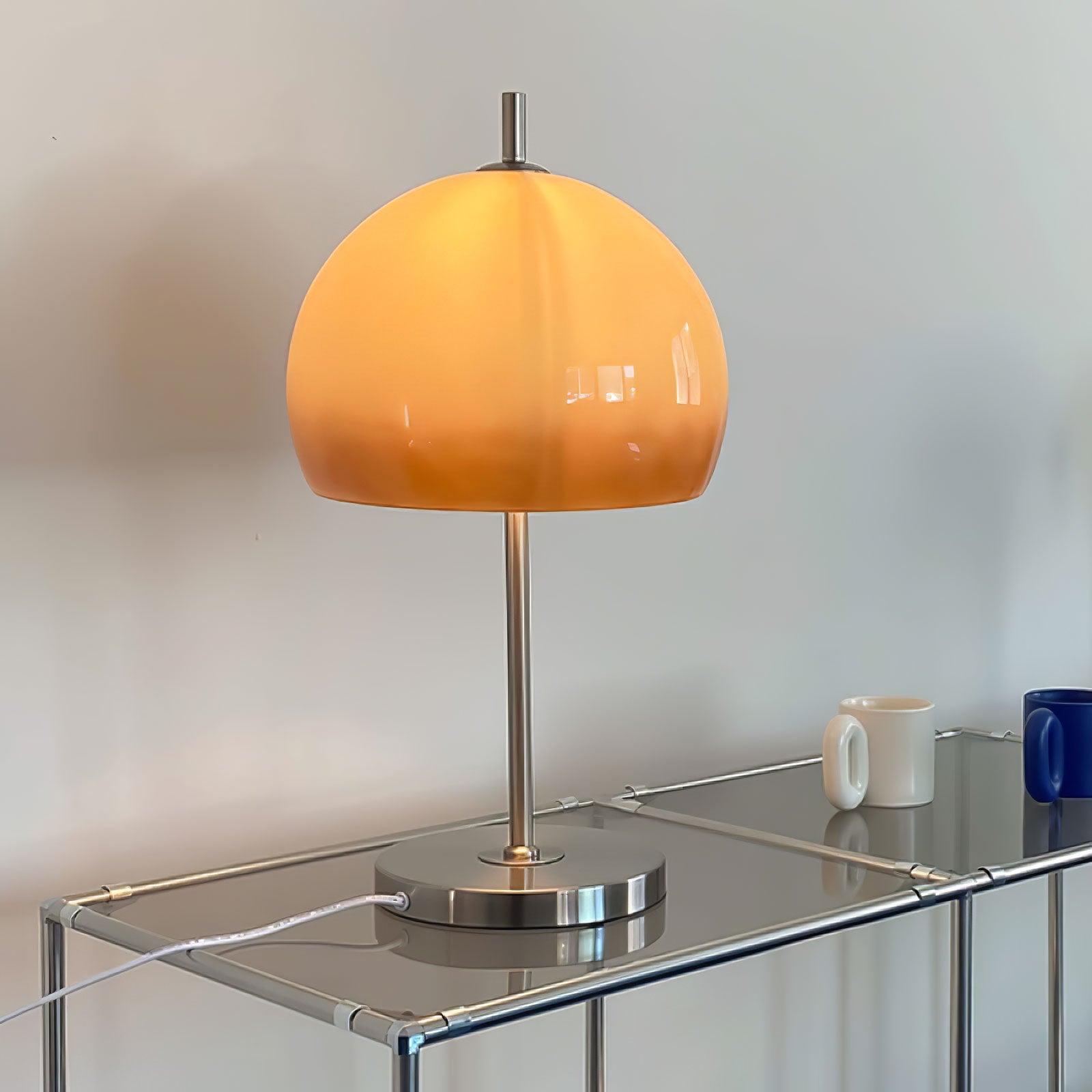 Mushroom Lamp With Bauhaus Influence And Clean Geometric Silhouette