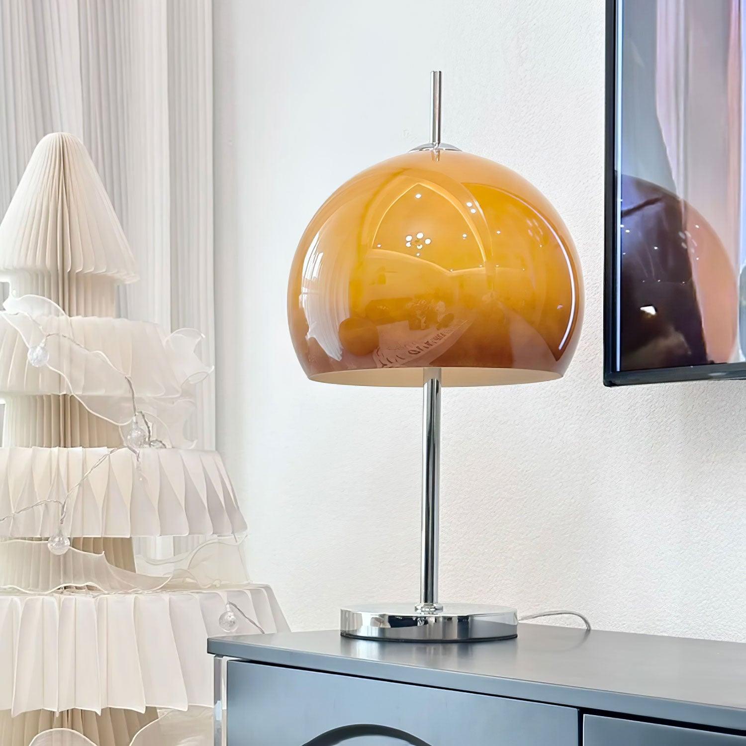 Mushroom Lamp With Bauhaus Influence And Clean Geometric Silhouette