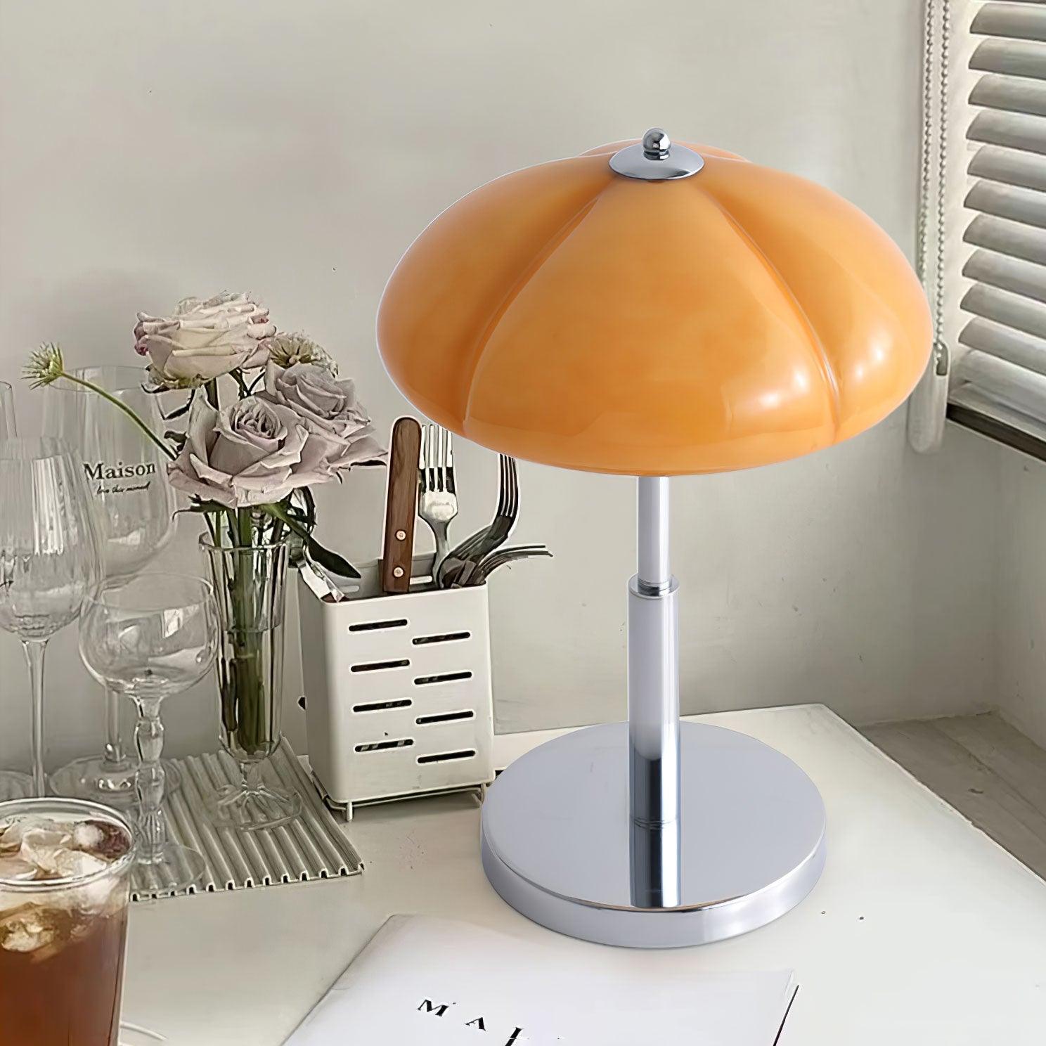 Mushroom Lamp With Bauhaus Influence And Clean Geometric Silhouette
