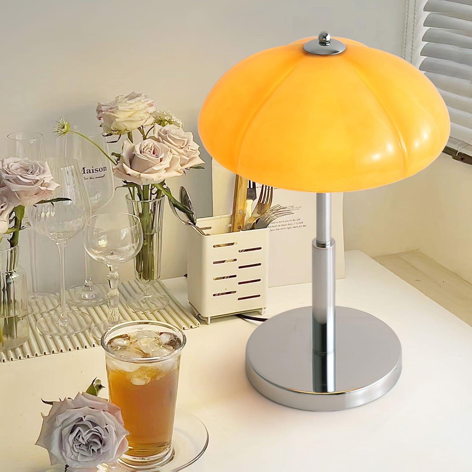 Mushroom Lamp With Bauhaus Influence And Clean Geometric Silhouette