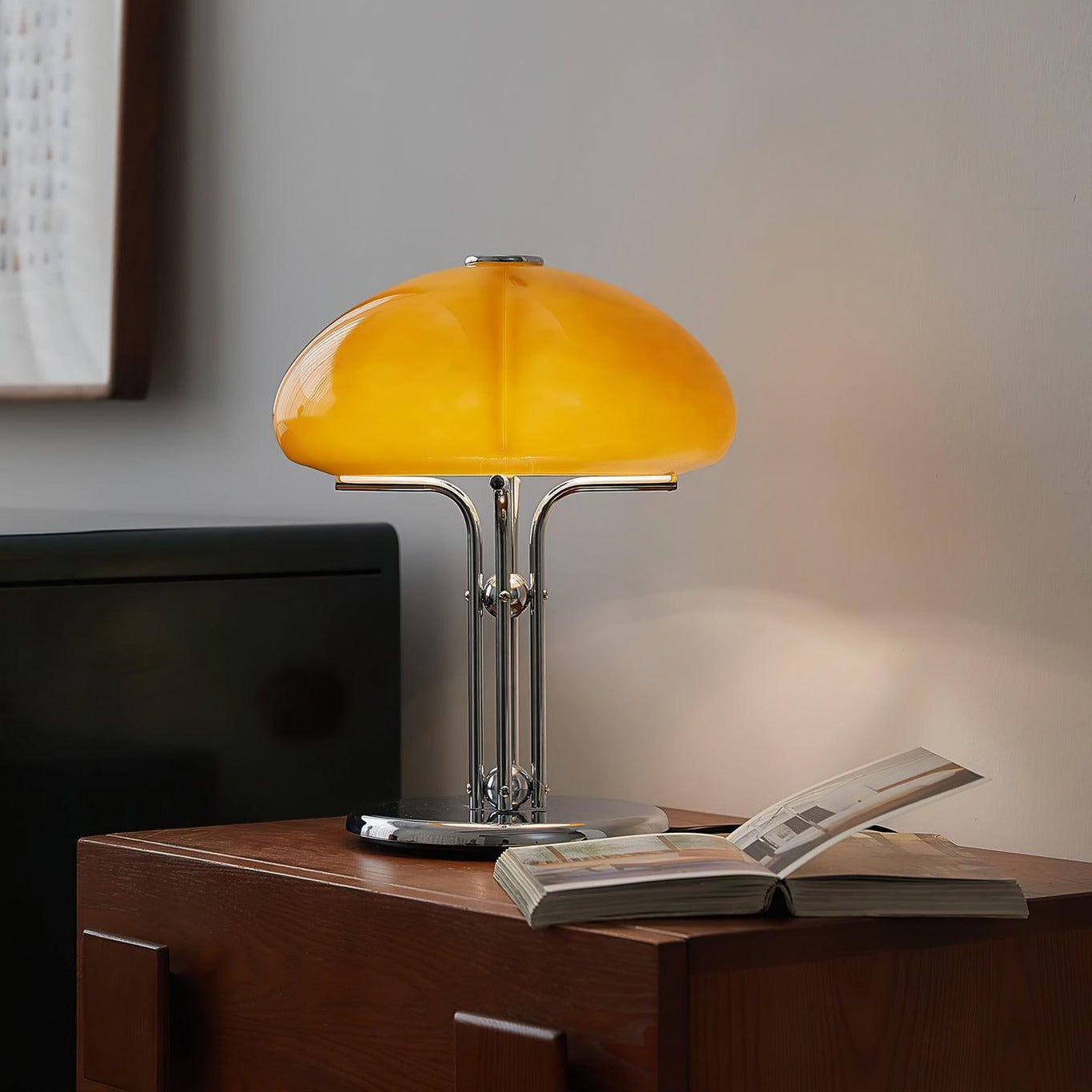 Mushroom Lamp With Bauhaus Influence And Clean Geometric Silhouette