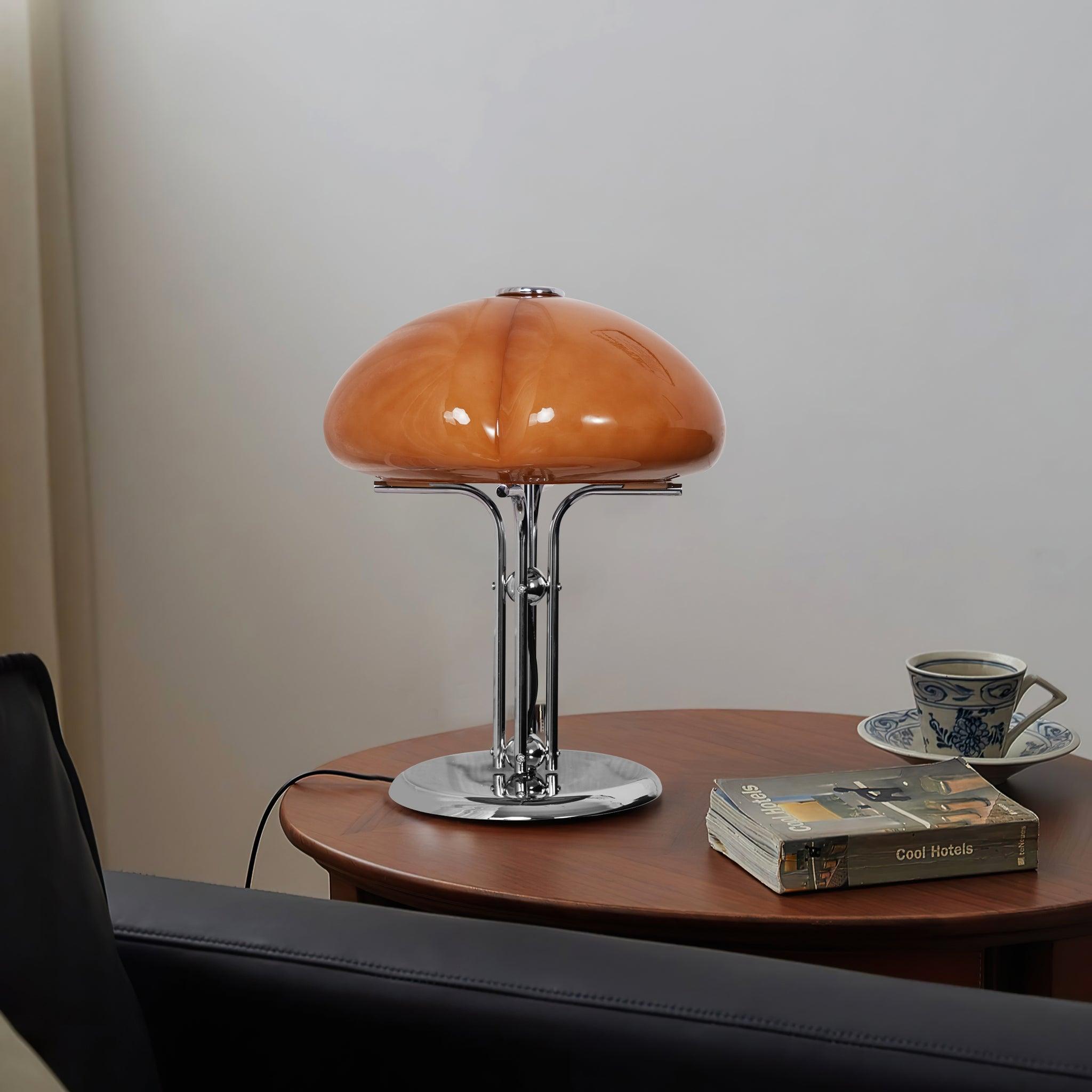 Mushroom Lamp With Bauhaus Influence And Clean Geometric Silhouette