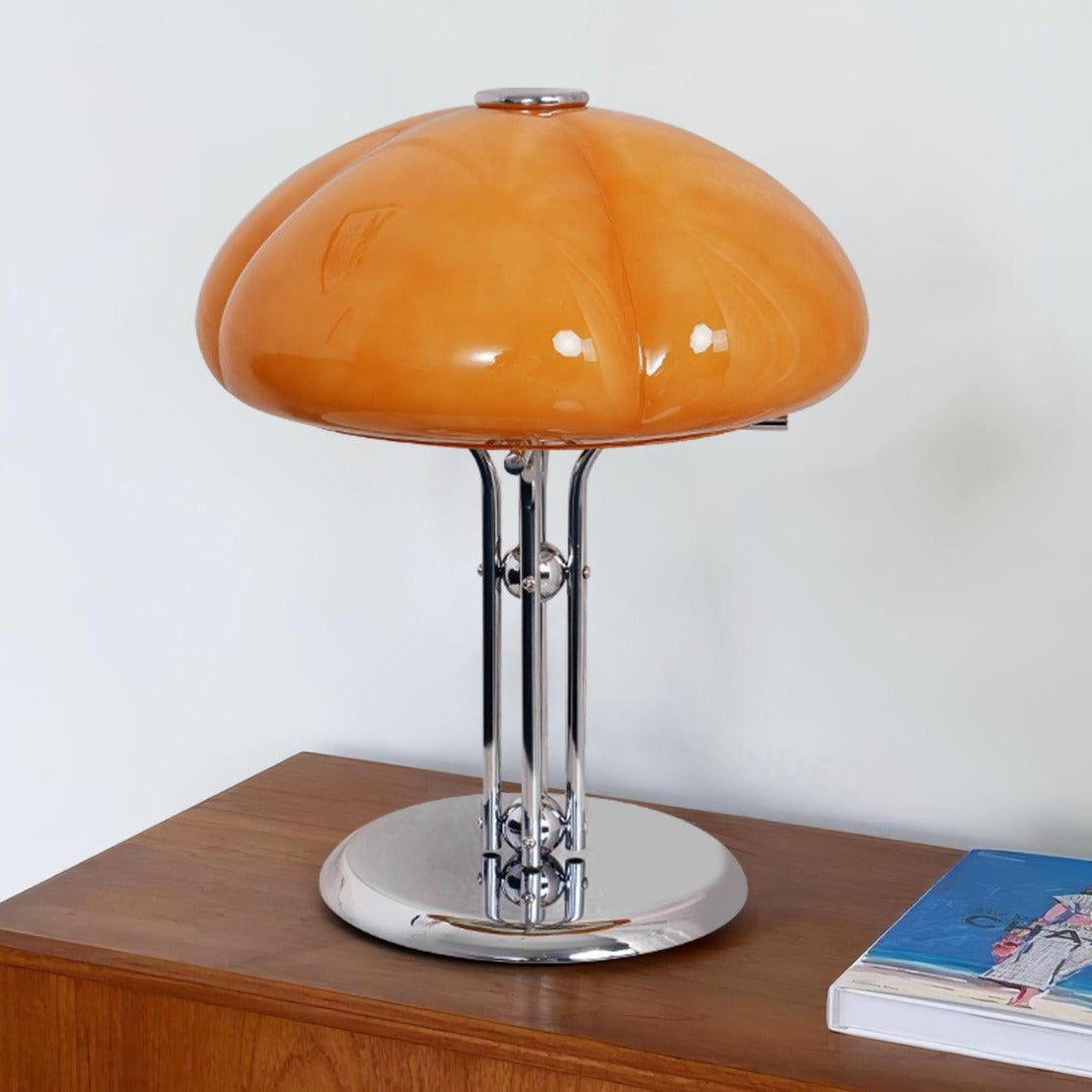 Mushroom Lamp With Bauhaus Influence And Clean Geometric Silhouette