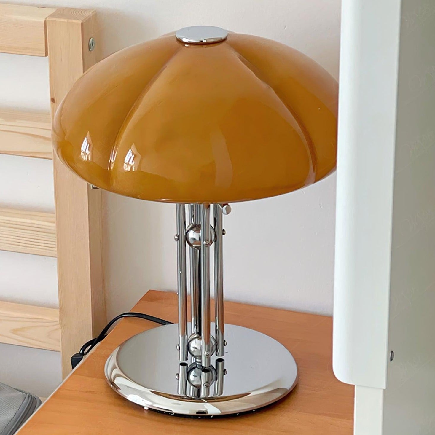 Mushroom Lamp With Bauhaus Influence And Clean Geometric Silhouette