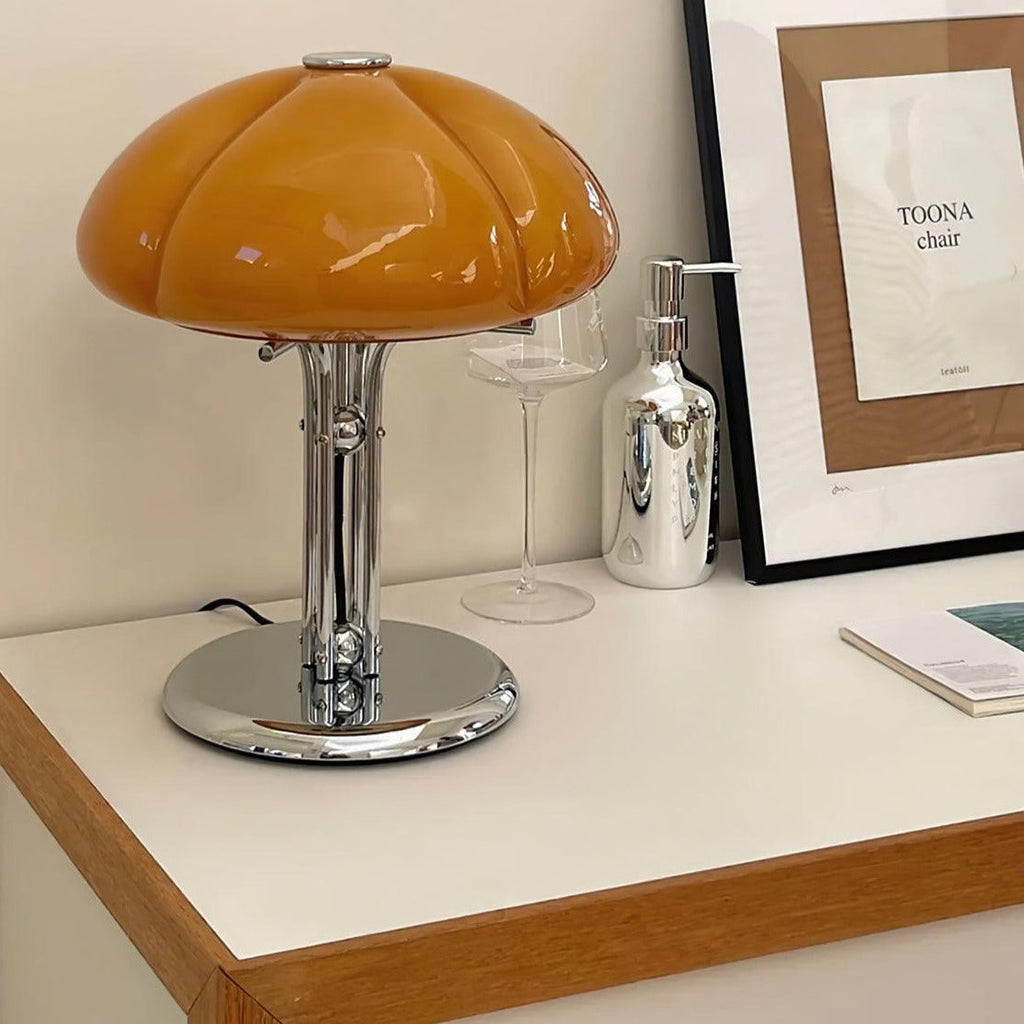 Mushroom Lamp With Bauhaus Influence And Clean Geometric Silhouette