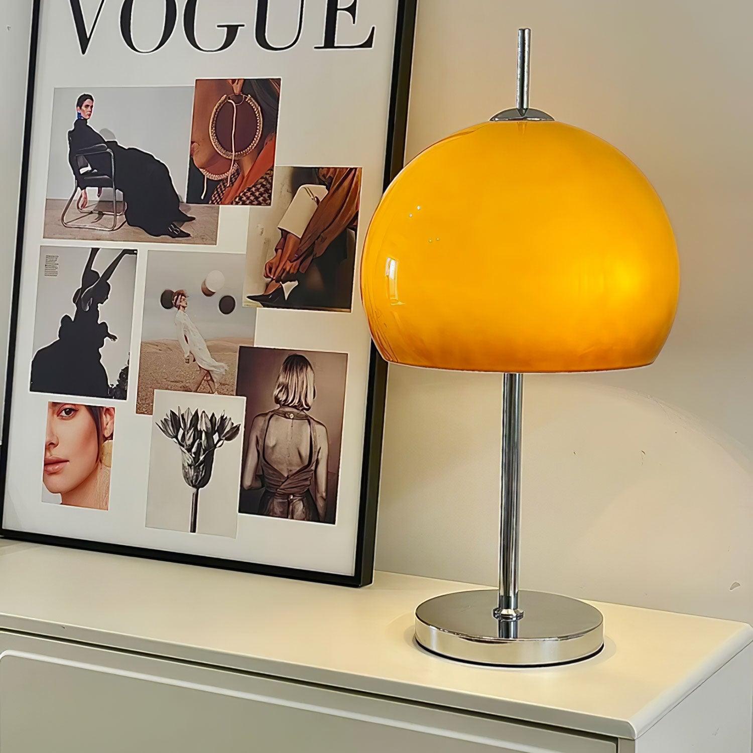 Mushroom Lamp With Bauhaus Influence And Clean Geometric Silhouette