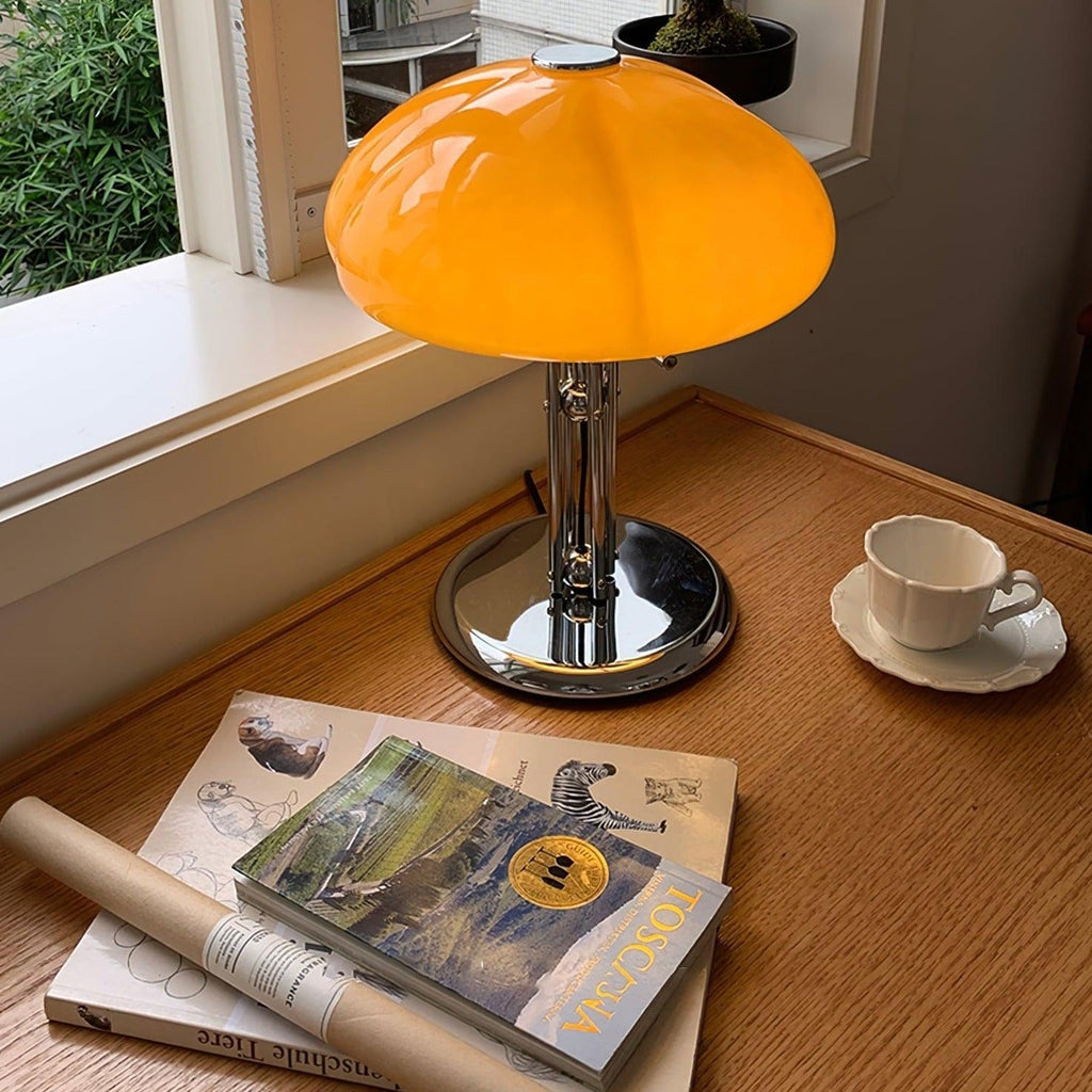 Mushroom Lamp With Bauhaus Influence And Clean Geometric Silhouette