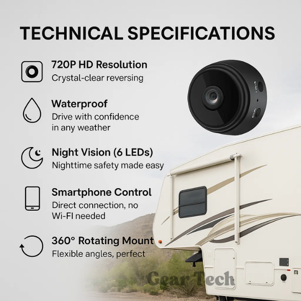 VisionGuard Wireless Rear-View Camera With Night Vision For RVs And Heavy-Duty Trucks