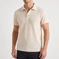Textured Waffle Knit Polo Shirt -  Weekend Casual Wear - Ormexis