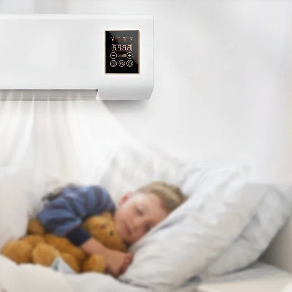 Wall Mount Electric Heater With Remote Control For Instant Indoor Warmth or Cooling