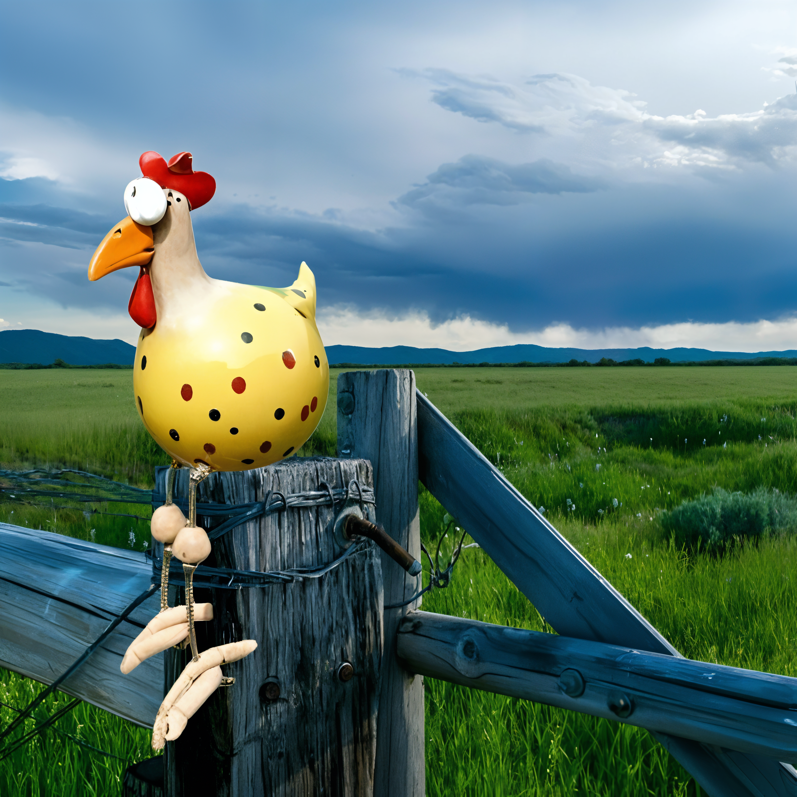 Resin Chicken Garden Statue With Vibrant Eyes For Outdoor Yard Decor
