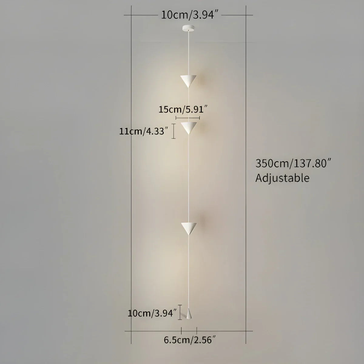 Cone Shaped Pendant Floor Lamp With Ambient LED Lighting