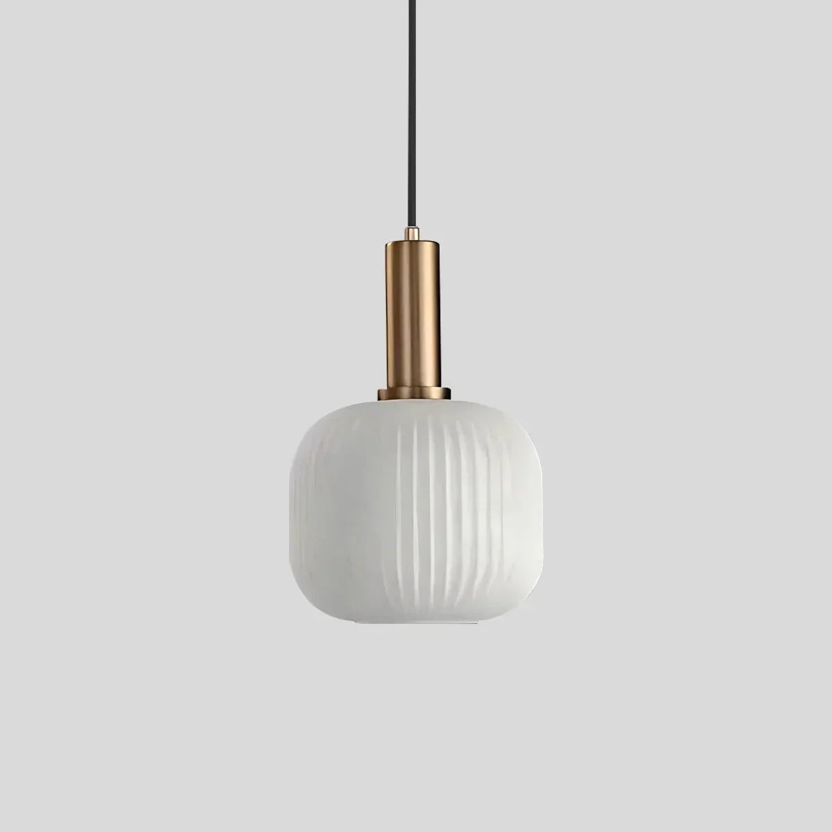 Nordic Glass Pendant Light With Striped Shade Design
