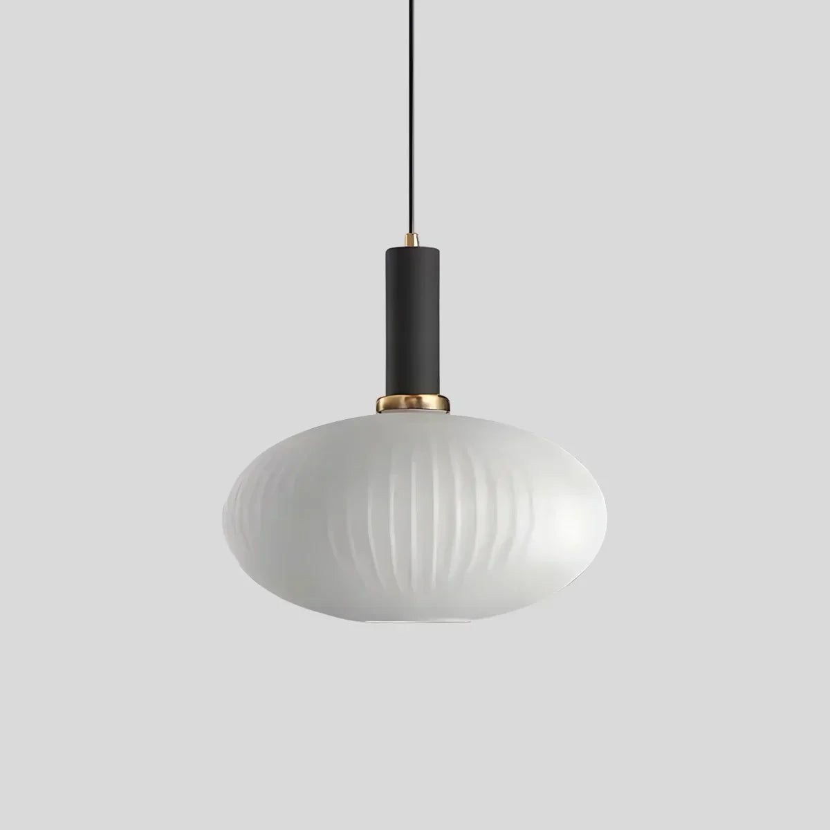 Nordic Glass Pendant Light With Striped Shade Design