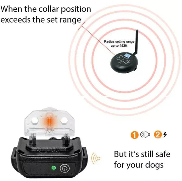 Wireless Dog Fence System With Adjustable Range And Waterproof Outdoor Use