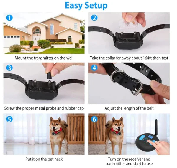 Wireless Dog Fence System With Adjustable Range And Waterproof Outdoor Use
