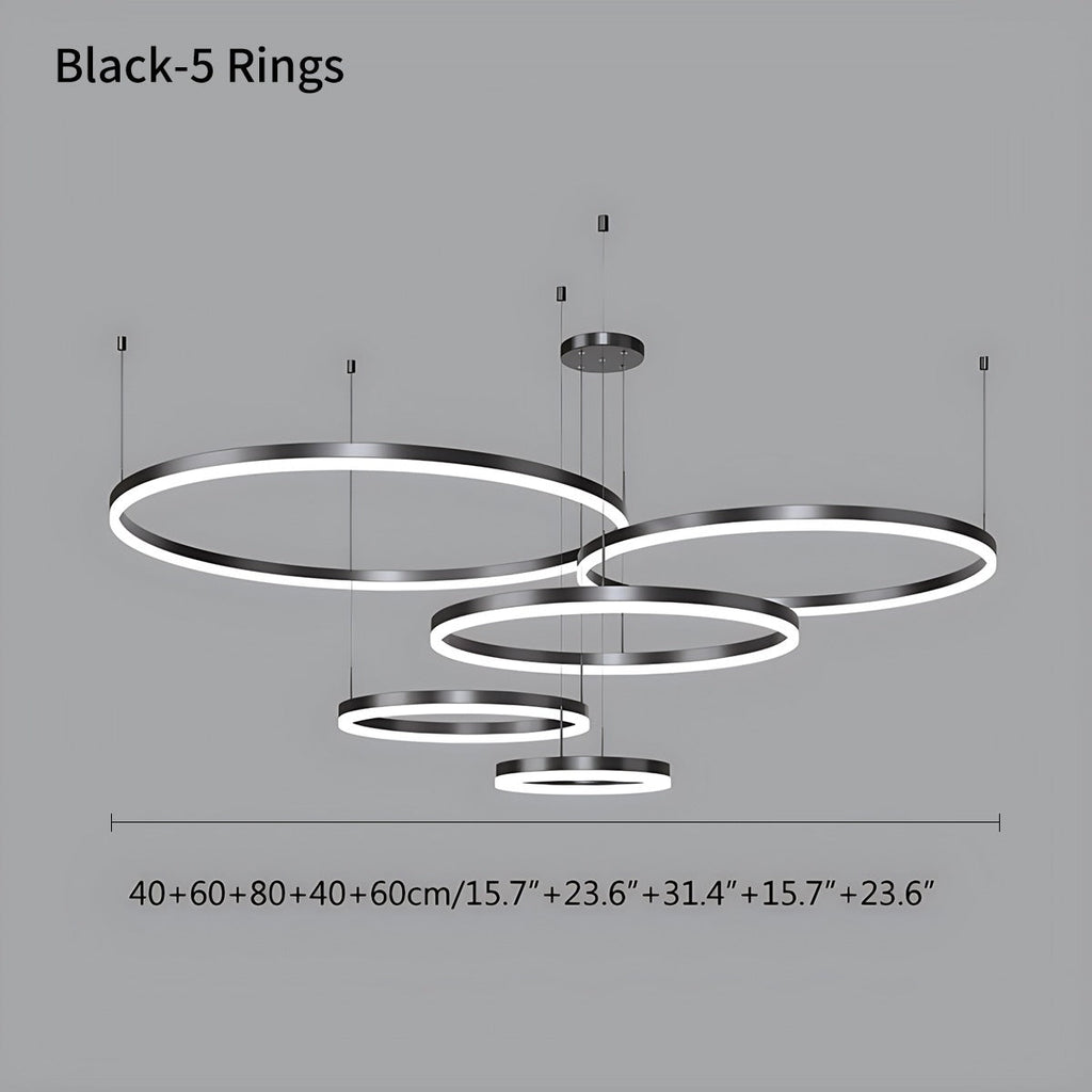 Sleek Ring Chandelier Wireless Ceiling Light With Built In LED