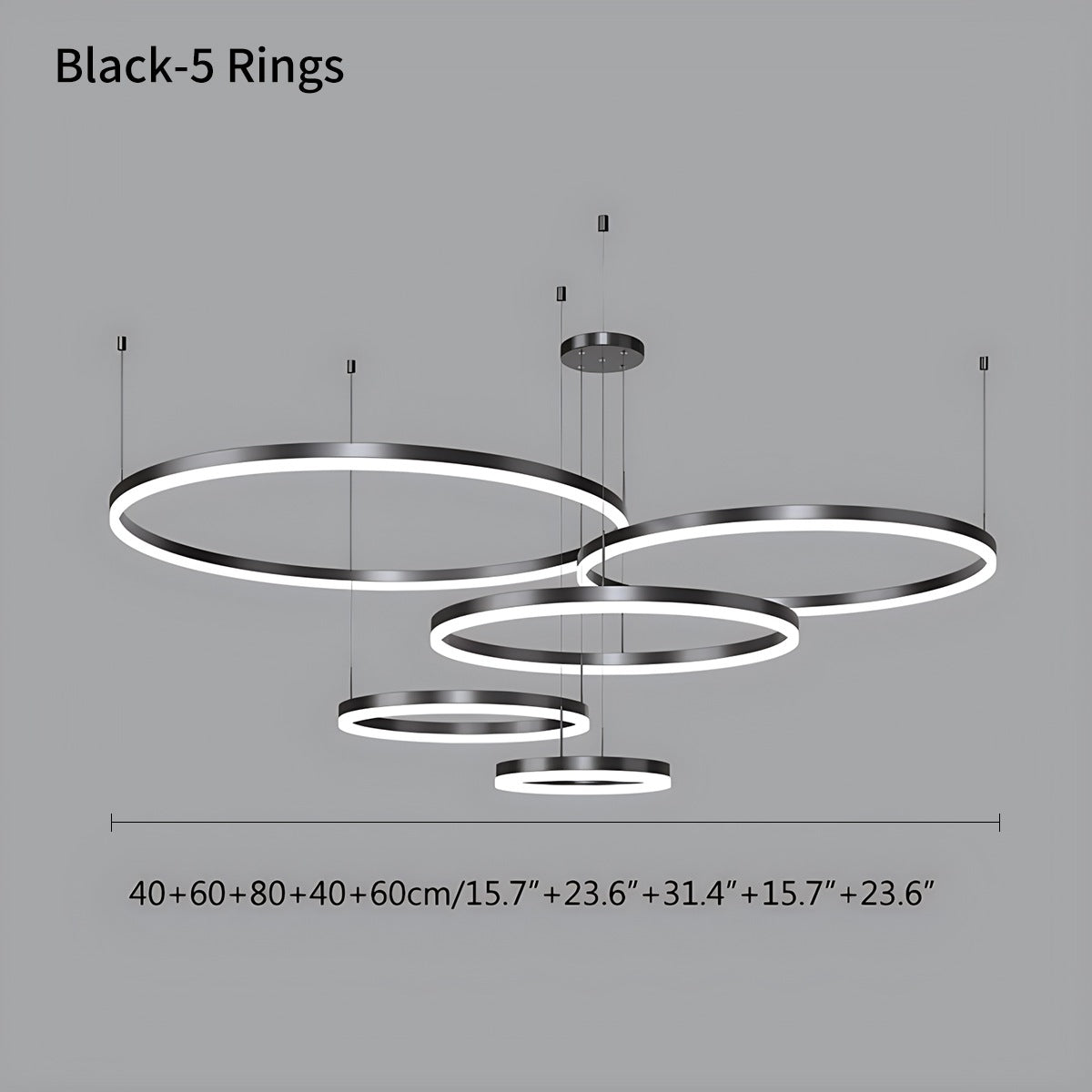 Sleek Ring Chandelier Wireless Ceiling Light With Built In LED