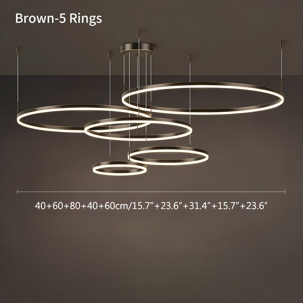 Sleek Ring Chandelier Wireless Ceiling Light With Built In LED