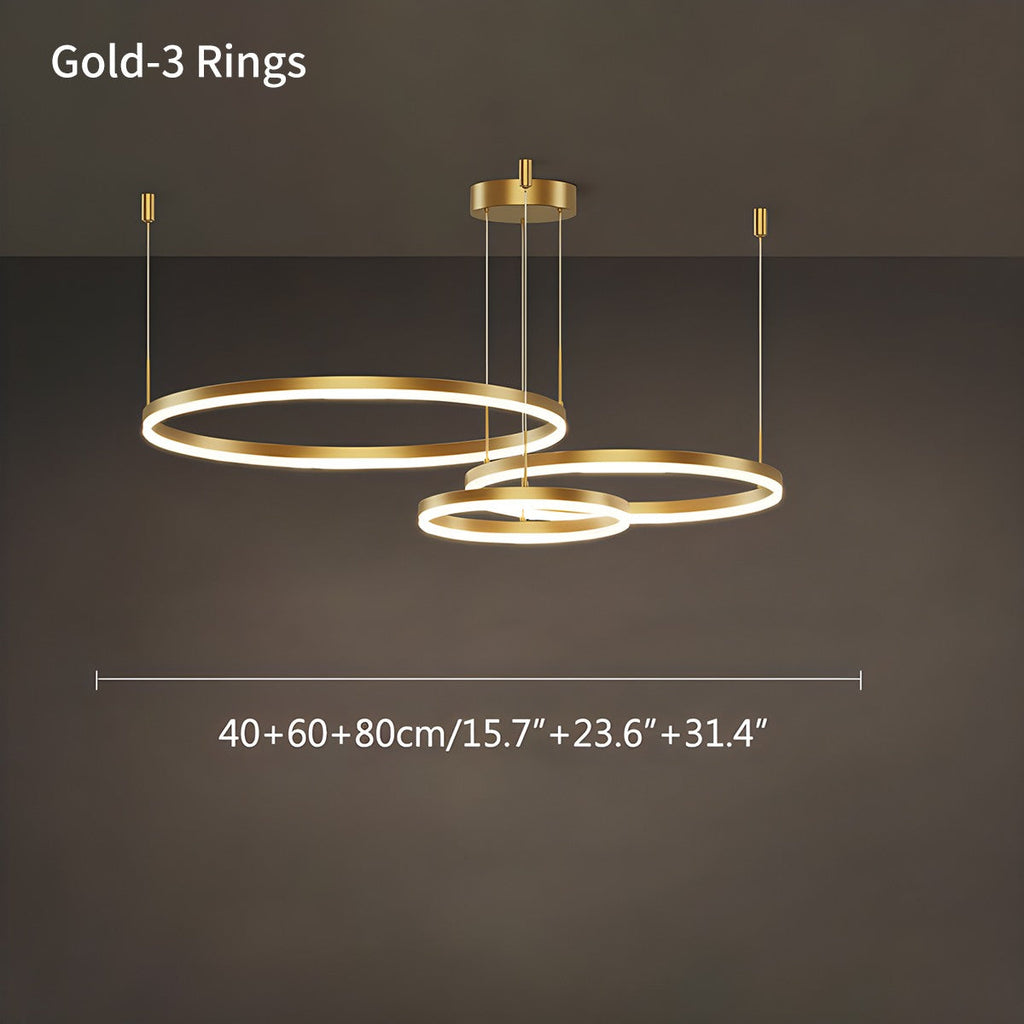 Sleek Ring Chandelier Wireless Ceiling Light With Built In LED