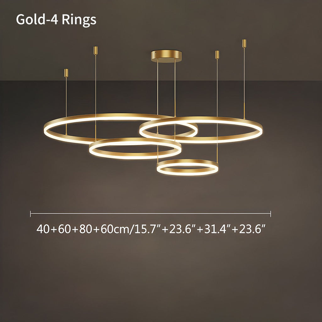 Sleek Ring Chandelier Wireless Ceiling Light With Built In LED