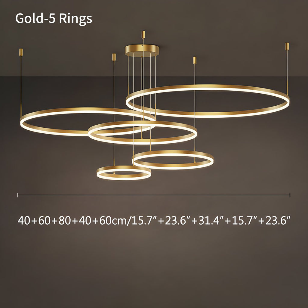 Sleek Ring Chandelier Wireless Ceiling Light With Built In LED