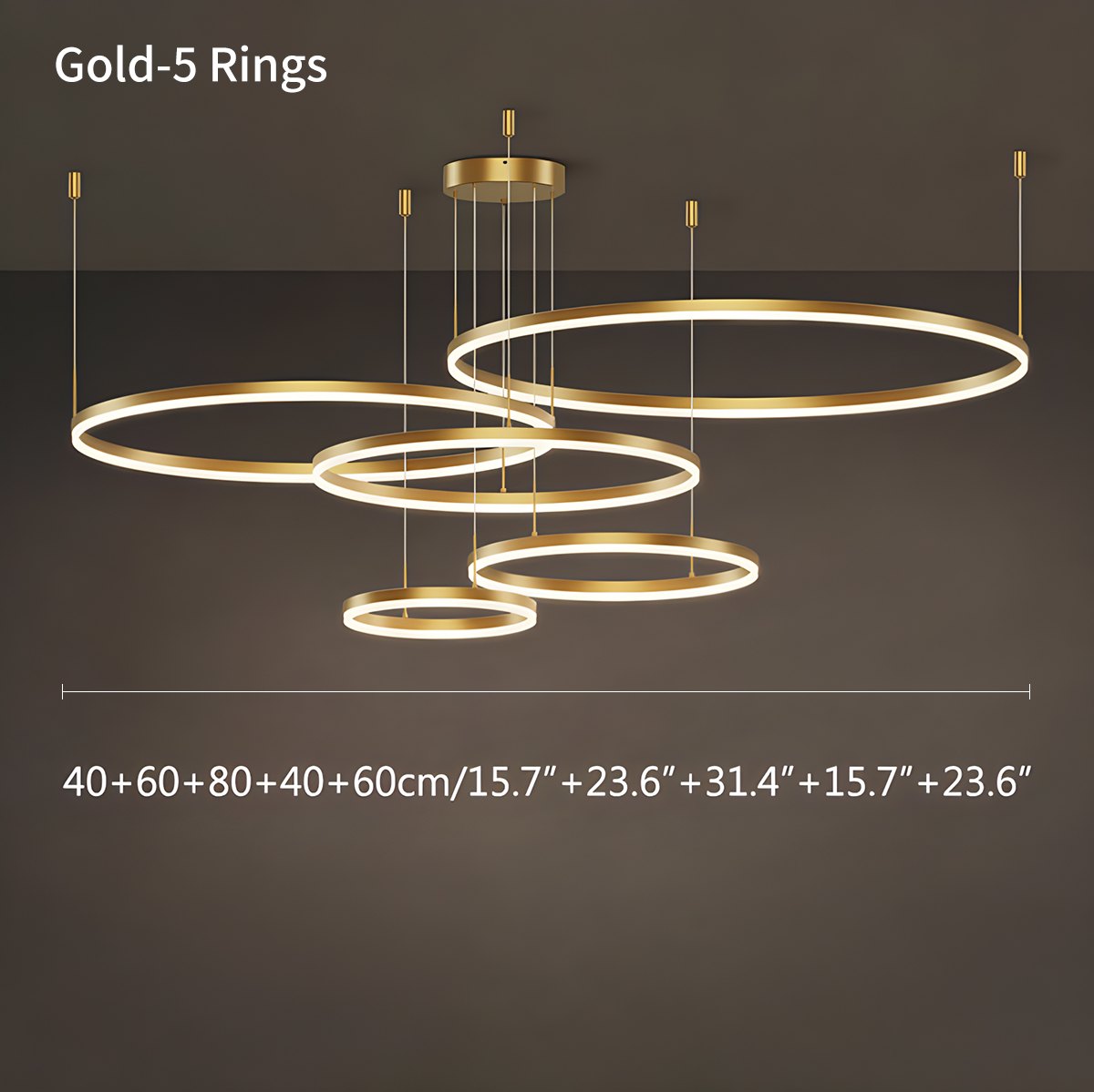 Sleek Ring Chandelier Wireless Ceiling Light With Built In LED