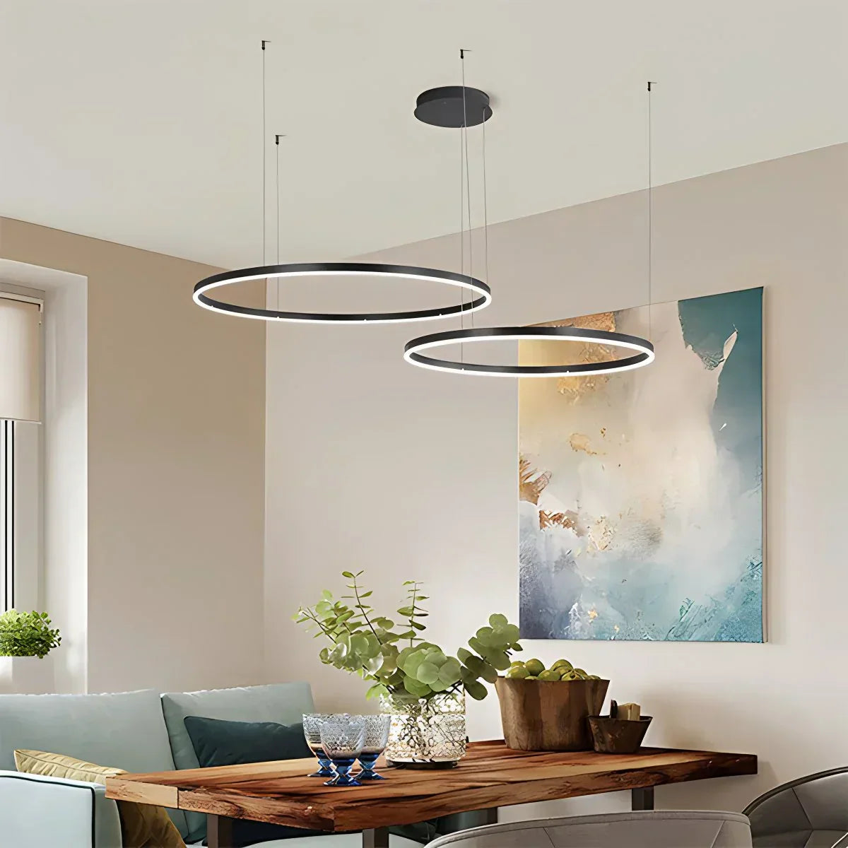 Sleek Ring Chandelier Wireless Ceiling Light With Built In LED