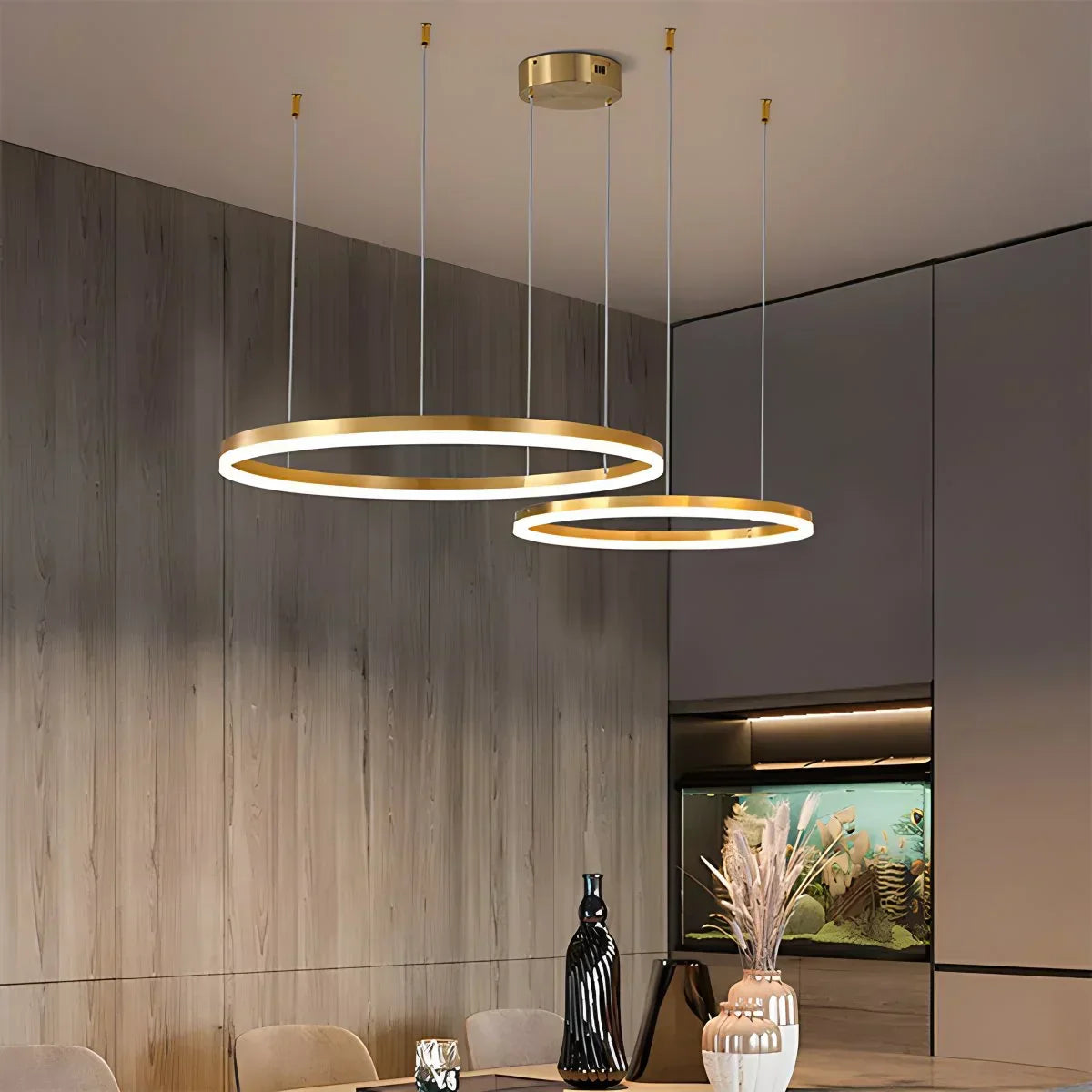 Sleek Ring Chandelier Wireless Ceiling Light With Built In LED