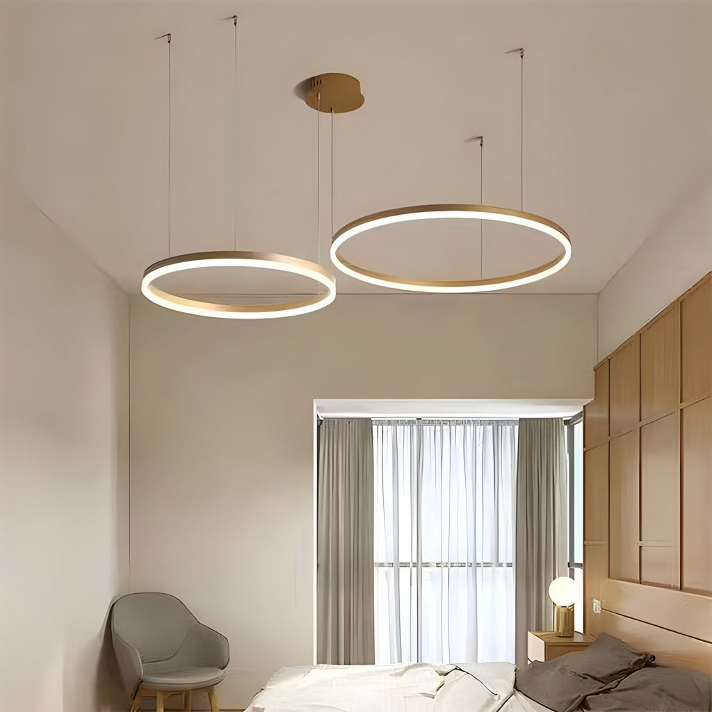 Sleek Ring Chandelier Wireless Ceiling Light With Built In LED
