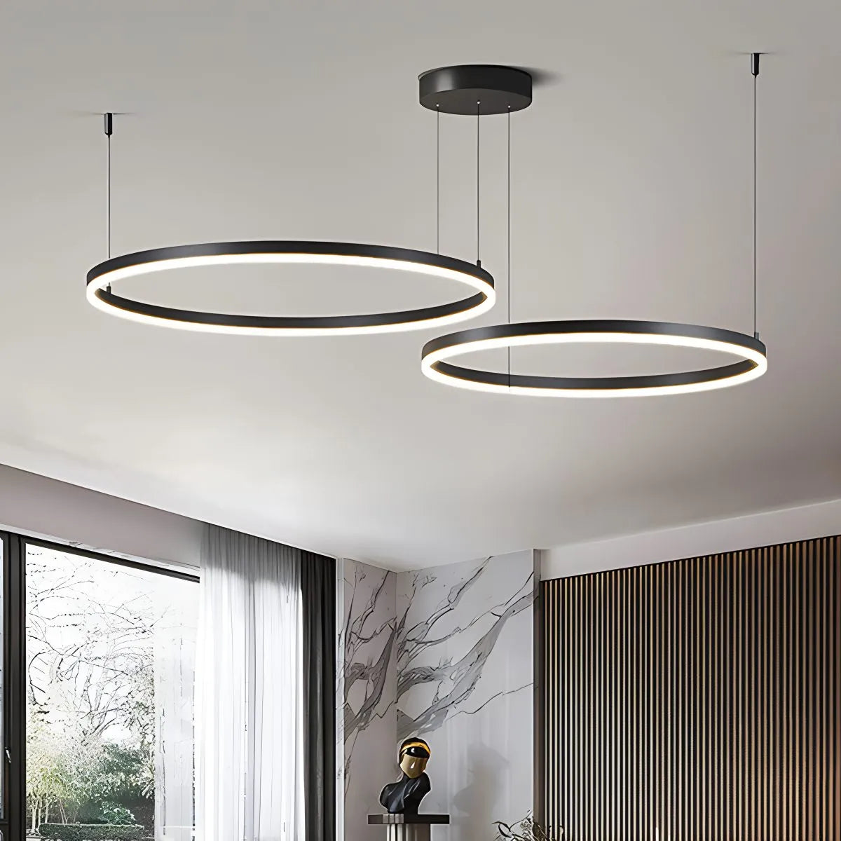 Sleek Ring Chandelier Wireless Ceiling Light With Built In LED