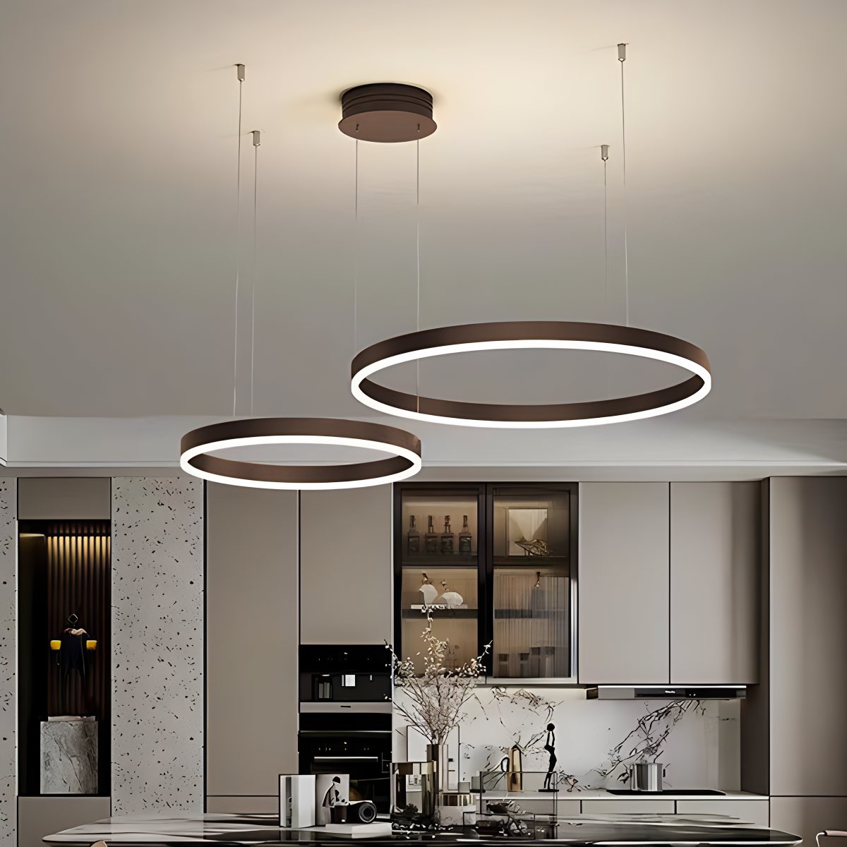 Sleek Ring Chandelier Wireless Ceiling Light With Built In LED