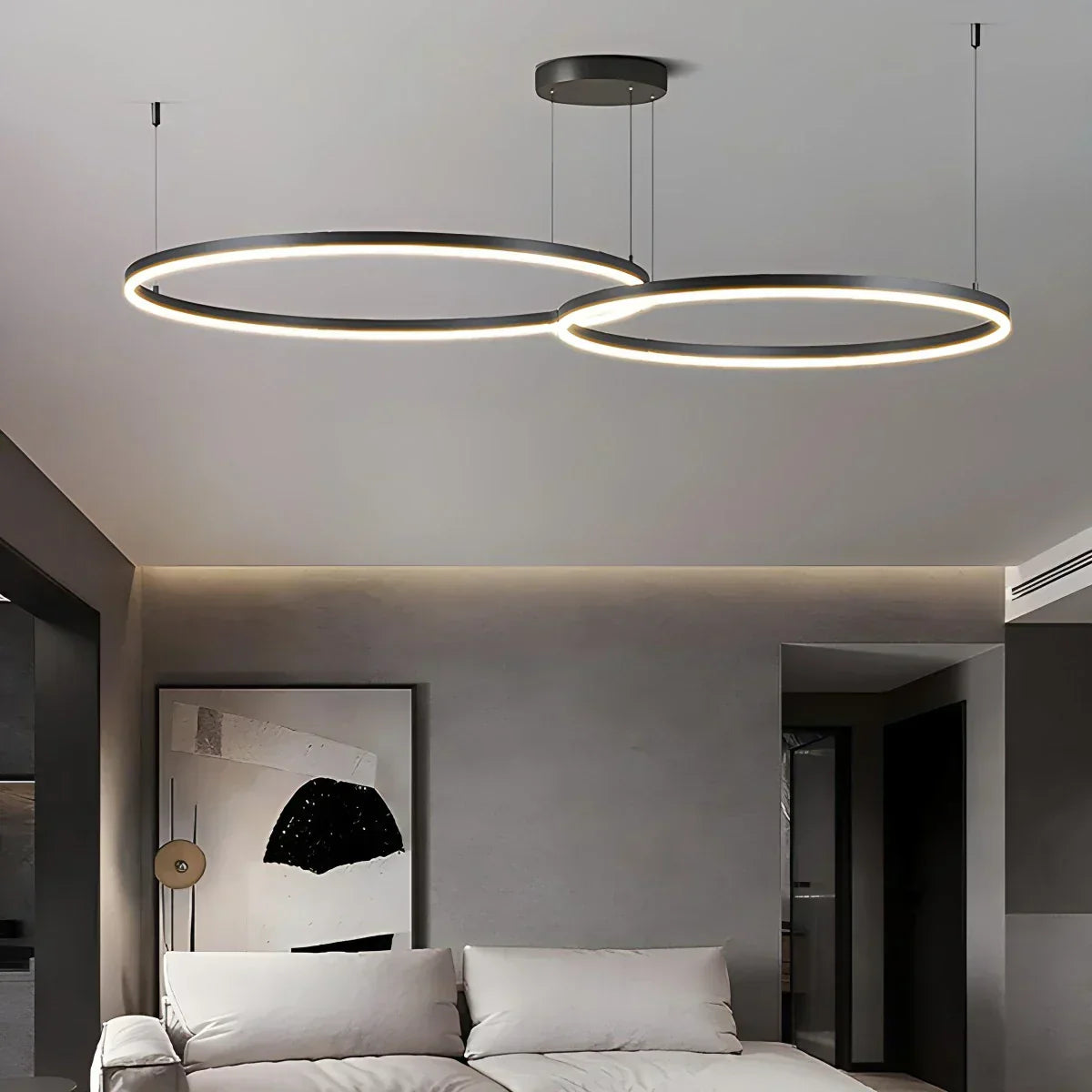 Sleek Ring Chandelier Wireless Ceiling Light With Built In LED