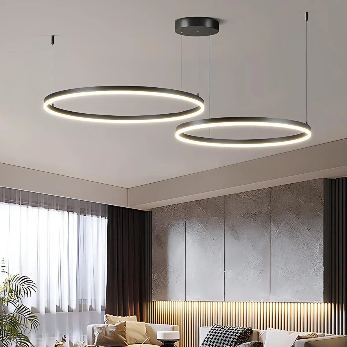 Sleek Ring Chandelier Wireless Ceiling Light With Built In LED