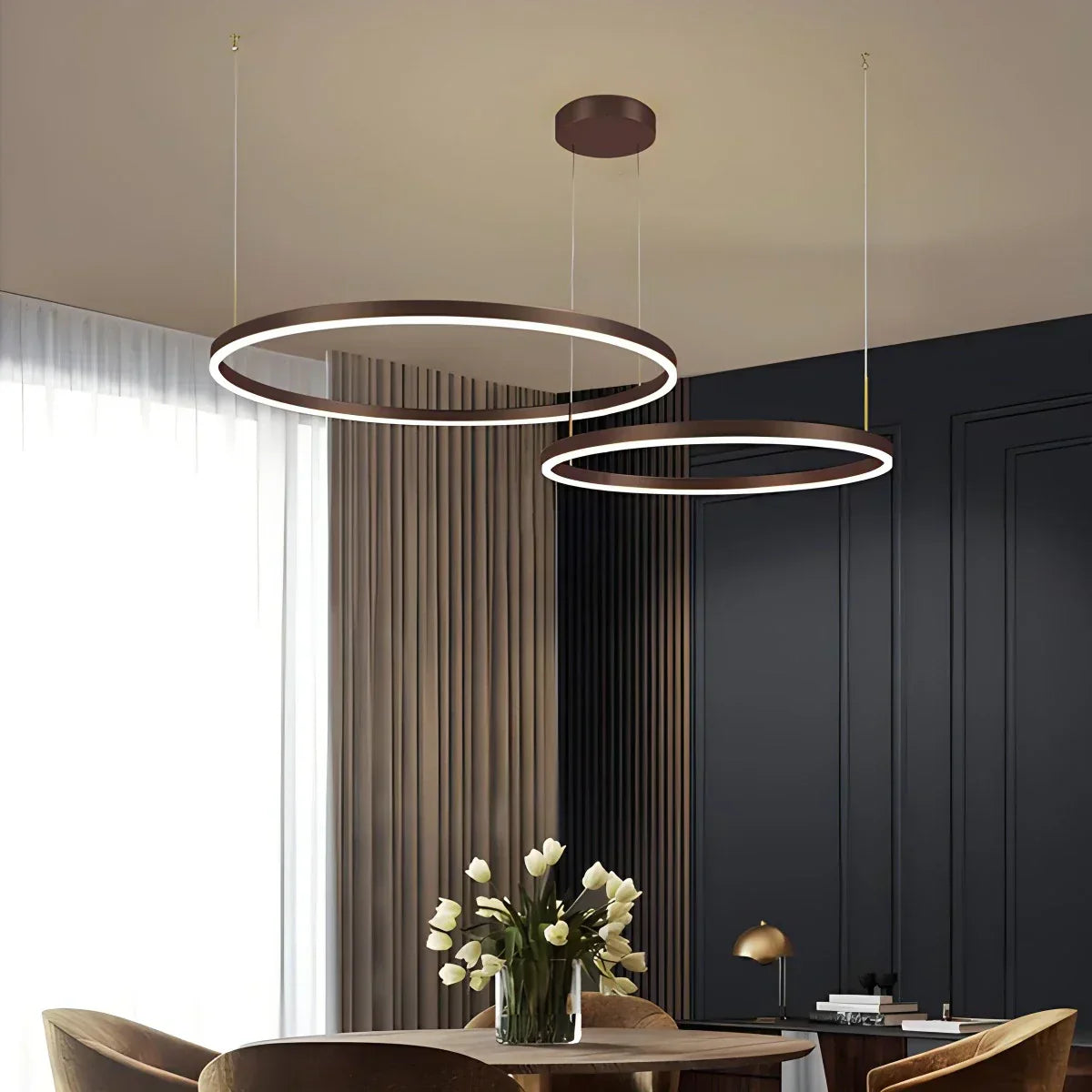 Sleek Ring Chandelier Wireless Ceiling Light With Built In LED